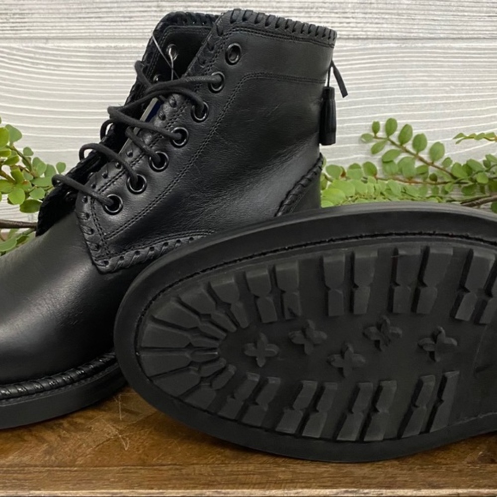 Saint Laurent Black Combat Boots with Tassels - Picture 9 of 15
